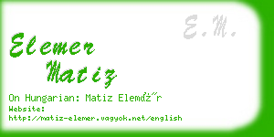 elemer matiz business card